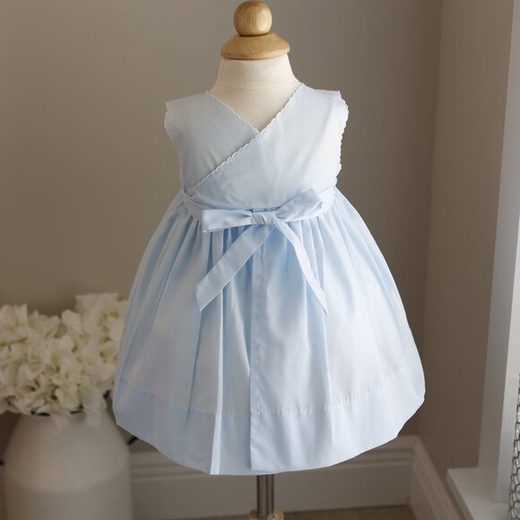 RARE Blue Smocked Sundress Size 6 Months Vintage Feltman Brothers NWOT - Picture 5 of 7